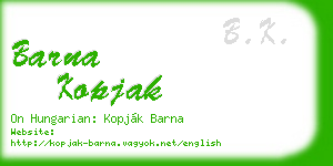 barna kopjak business card