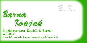 barna kopjak business card